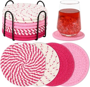 8 Pack Wood Coasters for Drinks Absorbent with Holder Minimalist Home <b>Decor</b> <b>Plate</b> Dish Party Non-Toxic - Product Image 1