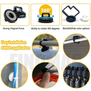 <span class=keywords><strong>3</strong></span>/4 in Magnet halterung 360 Grad 10 Lb Magnet kabelbinder halter Schwarz - Product Image 3