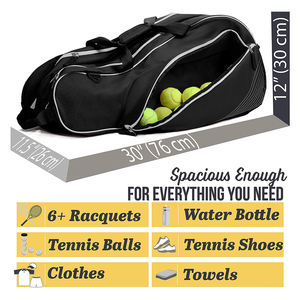 Sac de <span class=keywords><strong>raquette</strong></span> 6 sacs de Tennis légères pour enfants, rembourré, pour protéger les raquettes pour les professionnels ou les débutants - Product Image 6