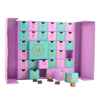 Vente en gros de boîtes-cadeaux en carton de luxe pour Noël, 12 ou 24 jours, emballage de chocolat, boîte de calendrier de l'avent personnalisée