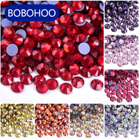 BOBOHOO haute qualité SS6-SS30 Hot-Fix verre strass cristal Flatback Strass pierres bricolage vêtement décoration robe de mariée