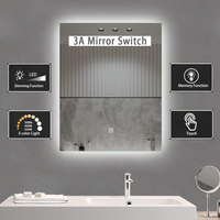 Vente chaude DC12V 24V LED interrupteur de détection tactile miroir intelligent 3a 36w interrupteur de réglage de la luminosité à trois couleurs