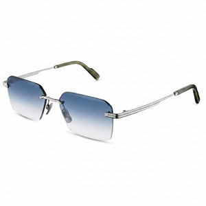 Lunettes de soleil sans monture Lmamba Fashion, design à bords coupés, verres carrés dégradés, protection UV400, logo personnalisé, pour hommes et femmes - Product Image 1