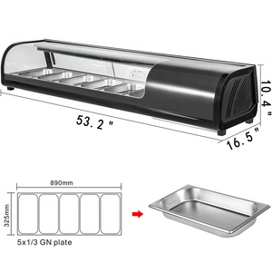 <span class=keywords><strong>Vitrina</strong></span>-nevera refrigerada para poatres, <span class=keywords><strong>vitrina</strong></span> nevera comercial para Sushi, 5x 1/3 GN - Product Image 4