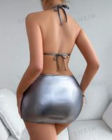Fabricant de bikinis pour femmes, magnifiques maillots de bain micro brillants personnalisés, string brésilien, vêtements de plage d'été