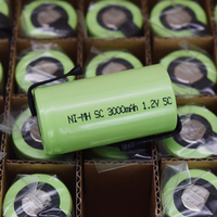 Baterai NiMH SC 1.2V 3000mAh Kapasitas Tinggi Pengosongan Tinggi untuk Lampu Sorot & Mainan RC & Peralatan Listrik