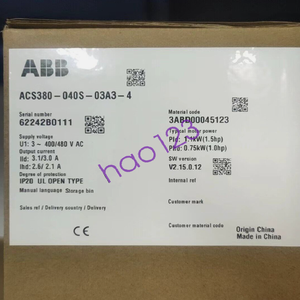 ACS380-040S-03A3-4 Série ACS380 3P AC380V-480V 1.1KW PLC - Product Image 1