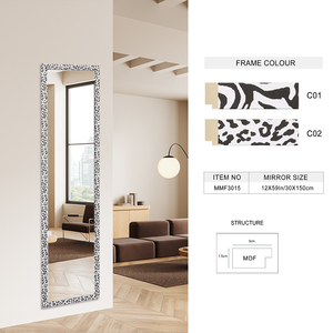 Homco thiết kế trang trí tầng thường vụ MDF gương Zebra khuôn mẫu cửa treo gương cho phòng ngủ - Product Image 2