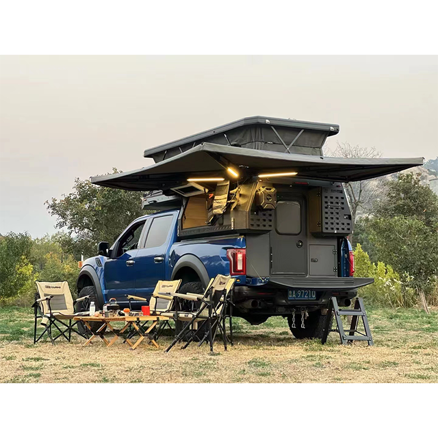 QC New Luxury Aluminium Truck Camper Expedition Box Shell Slide in Pop up Flatbed Off Road Rv Mini Truck Pickup for Sale