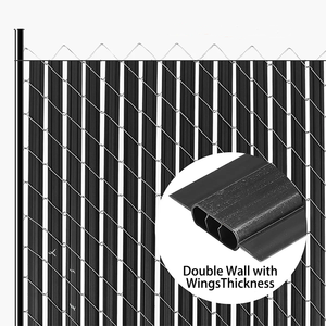 Clôture Cyclone CE ISO pour Villa, Piscine et Maison, avec 90% d'ombrage, galvanisée, revêtement PVC, verte et noire, pour l'intimité, avec lames HDPE et grillage à mailles losangées - Product Image 3