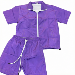 Wholesale <b>Men's</b> <b>Purple</b> Lightweight Tracksuit Set Breathable Short Sleeve Jacket Shorts Sportswear Running Training Casual Summer - Product Image 1