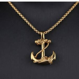 Collier pour homme en acier titane, pendentif ancre de bateau, style hip-hop urbain, Aliexpress Personality - Product Image 3
