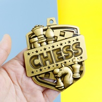 Medallas Deportivas de Ajedrez 3D de Metal Dorado Personalizadas con Láser, Precio Bajo al por Mayor de LY, para Eventos