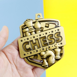 เหรียญรางวัลโลหะ 3 มิติ รูปทรงหมากรุกสีทอง สำหรับงานอีเว้นท์  LY Wholesale ราคาถูก พร้อมสลักเลเซอร์ฟรี - Product Image 2