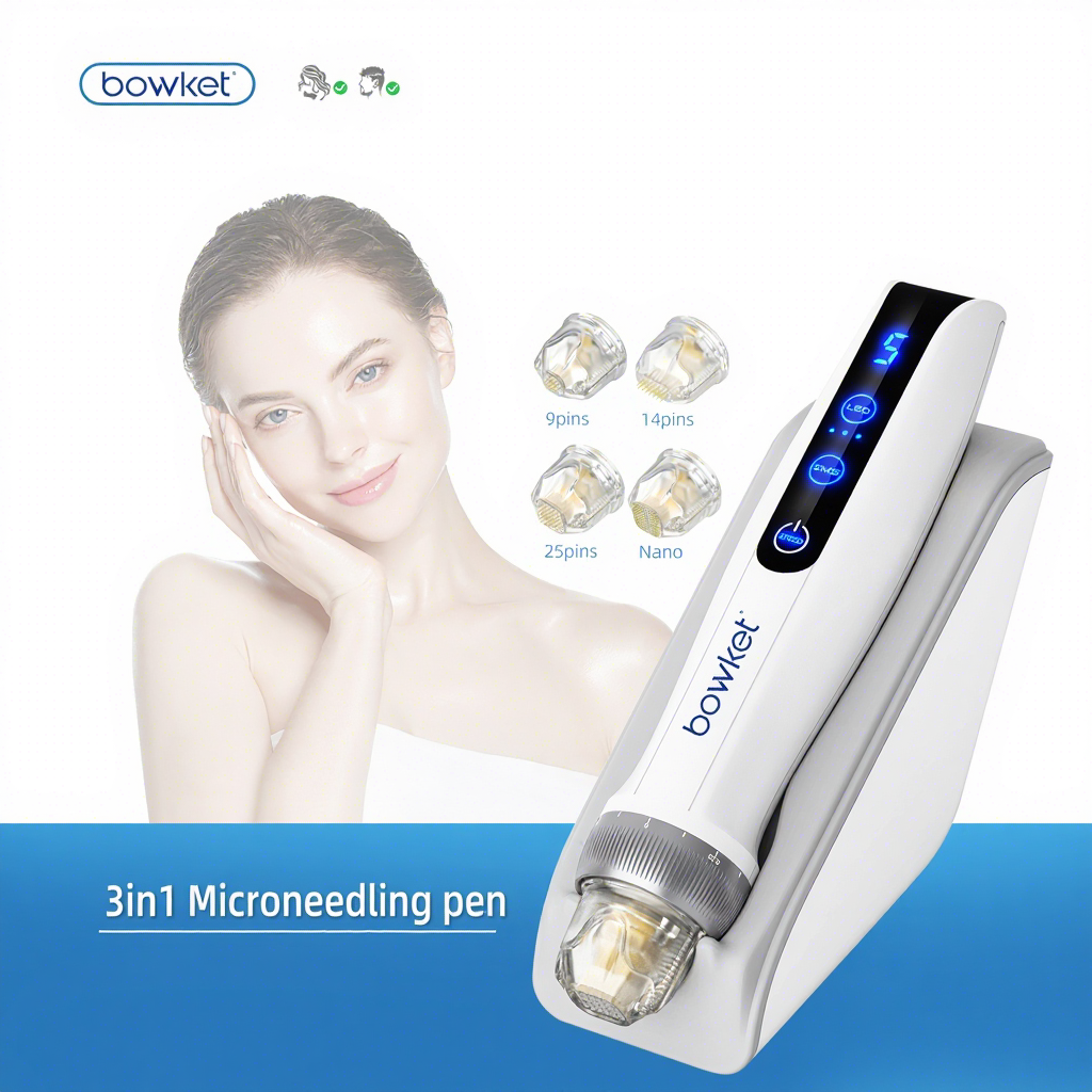 BOWKET Bio Pen Q2 Advanced Microneedling Derma Pen | 2024 New 3-in-1 Wireless Beauty Device with EMS & LED – orangles Qatar