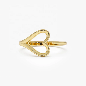 LOZRUNVE Gioielli in Argento Sterling 925, Elegante Anello Minimalista con Cuore Traforato Regolabile - Product Image 1