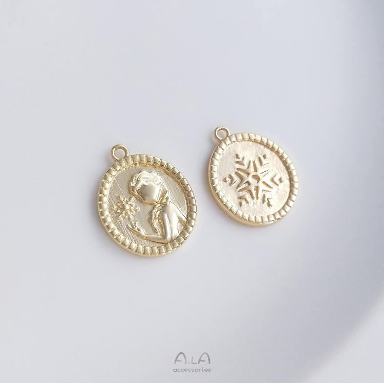 Pendentif double face Princesse Elsa 14K