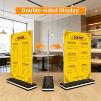 Support de menu de table en acrylique double face personnalisé A5 A4 - Porte-menu multi-usages, porte-cartes de visite, support publicitaire
