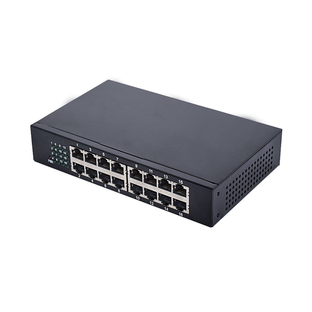 New Type Mini Internet Ethernet Switch 16 Port 10/100m Network Switch SNMP QoS Function 2G Capacity 12 Months Attractive Price