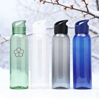 Botella Deportiva de Plástico de 650 ml (22 oz) Libre de BPA, Boca Pequeña con Asa Deportiva y Tapa, Portátil para Estudiantes, Logotipo y Color Personalizables