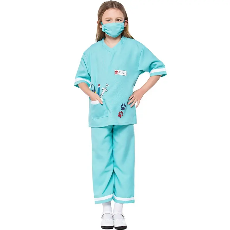 Factory Wholesale Child Nurse Doctor Hospital Costume For Girls Fancy Dress Uniform