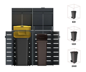 سلة مهملات معدنية كبيرة مخصصة للاستخدام الخارجي مع مخزن تخزين مخفي للشرفة والفناء الخلفي وجانب حمام السباحة - Product Image 1