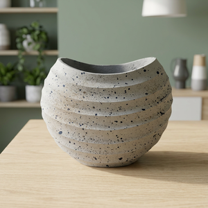 Modern Luxury Flower <b>Vase</b> Handmade Customized White <b>Stone</b> Finish Home <b>Decorative</b> Bulk Wholesale Easter Birthday Wide Mouth - Product Image 3