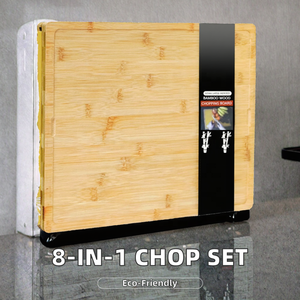 Ensemble de planches à découper en bambou 8-en-1 avec tapis en PP colorés (7 couleurs), antibactériens et compatibles lave-vaisselle – Vente en gros - Product Image 2