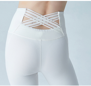 Logo personnalisé Rayé Taille Haute Pantalons De Yoga <span class=keywords><strong>Leggings</strong></span> Rouges Pour <span class=keywords><strong>Les</strong></span> Femmes yoga - Product Image 2