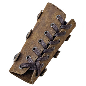 Médiéval Hommes Brassard Vikings Costume Props Halloween Cosplay Accessoire Armure Adulte Poignet Archer Gantelet Larp <span class=keywords><strong>Chevalier</strong></span> Cuir - Product Image 2