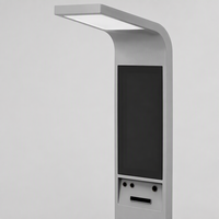 Banc intelligent en acier inoxydable à énergie solaire avec écran publicitaire numérique LED, recharge de téléphone USB/Type-C et musique Bluetooth