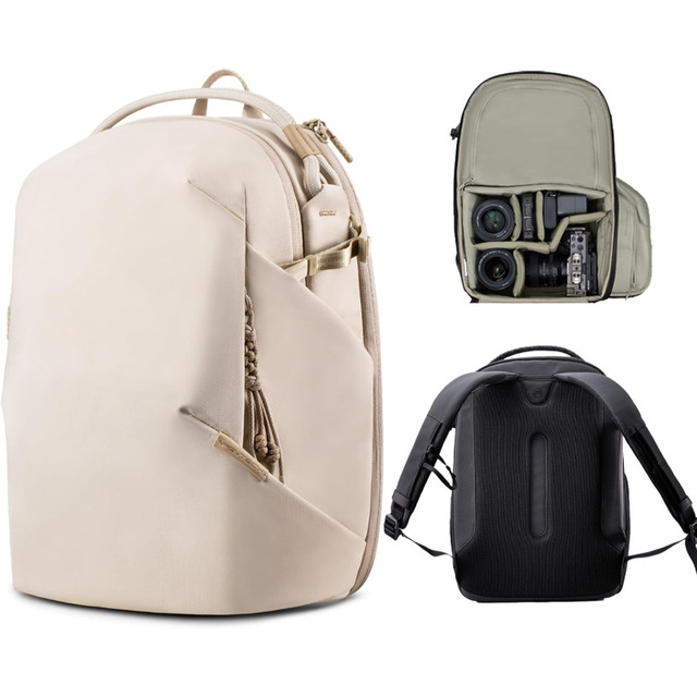 High Quality Portable Travel Digital Gear Shockproof Camera Backpack with Zipper Closure for DSLR and Laptop
