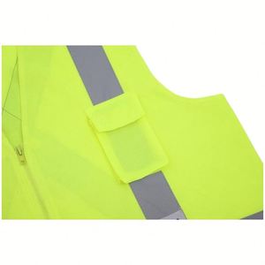 <b>Hi</b>-Vis Neon Yellow Breathable Mesh Outdoor Event Volunteer Personalized Logo Reflective Safety Vest - Product Image 3
