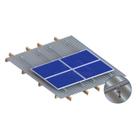 Support de fixation en aluminium pour panneaux solaires sur toit en tôle, avec pied en L et solution de fixation par boulon, pour l'installation de panneaux solaires