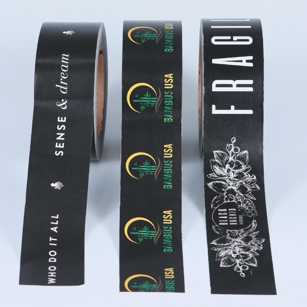 High Adhesion Self-Adhesive Kraft Paper Tape Water Activated Acrylic for Carton Sealing Printing Logo Antistatic Feature Colored