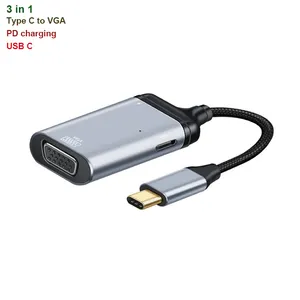 4K USB C zu RJ45 VGA DP 1.4 HD kompatibles Mini DP Kabel Typ C zu HD Thunderbolt 3 Adapter für MacBook Pro 4K UHD USB-C