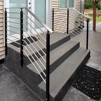 Balustrade extérieure DBM en acier inoxydable brossé, double barre solide, style contemporain, pour villa, bateau, balcon, escalier, hôtel