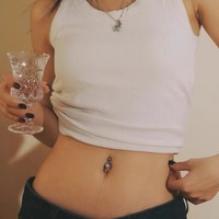 Nouveau piercing de nombril en forme de nœud papillon et de goutte d'eau avec zircon en forme de cœur et clou de nombril en opale