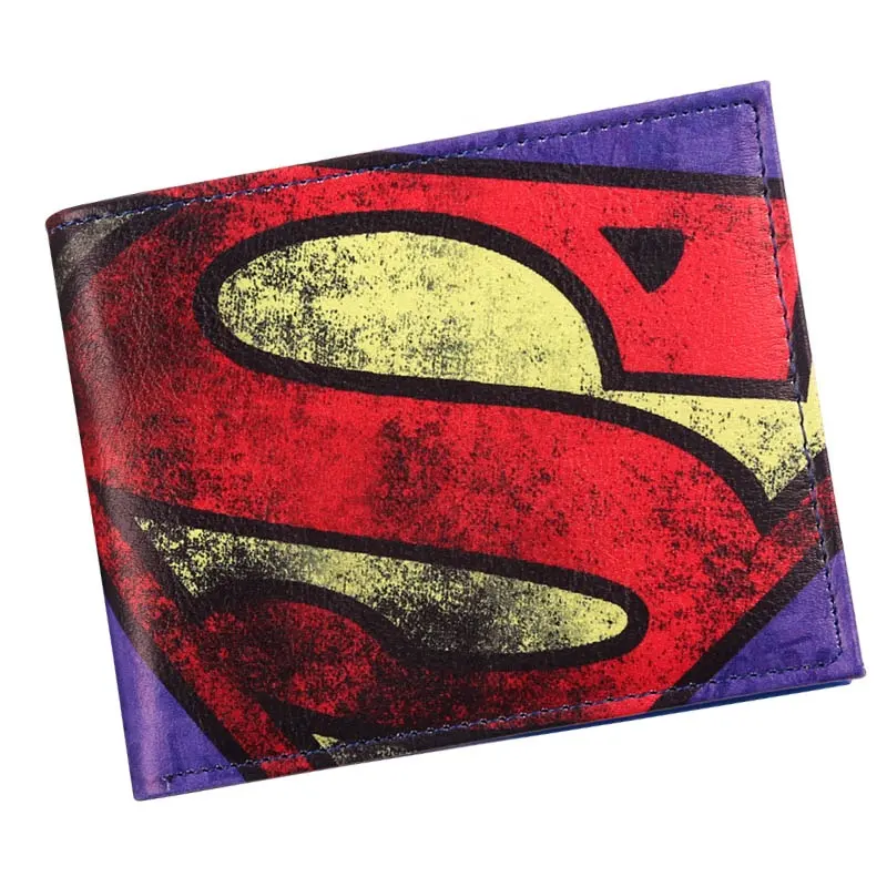 Ein DC-Film Superman Superheld Bifold Pu <span class=keywords><strong>Leder</strong></span> kurze Brieftasche Souvenir Geburtstags geschenk für Jungen Mädchen täglich