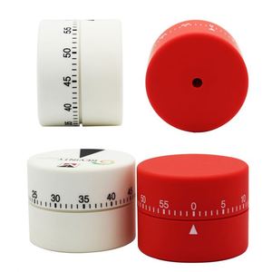 Minuteur de cuisine mécanique en plastique rond avec logo personnalisé imprimé à l'écran, compte à rebours de 60 minutes, rappel de compte à rebours avec pointeur - Product Image 3