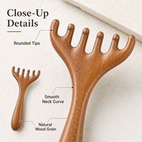 Peigne de massage du cuir chevelu en bois, outil de massage Gua Sha pour la tête, peigne manuel pour les méridiens du cuir chevelu, du cou, du dos et du corps, pour la relaxation