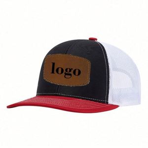 Casquette Trucker 112 en Coton Sergé Vert de Haute Qualité pour Hommes avec Logo en Cuir et Maille, Certifiée BSCI - Product Image 2