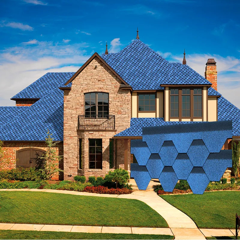 Widely used custom color ocean blue mosaic roofing sheet asphalt shingles for house