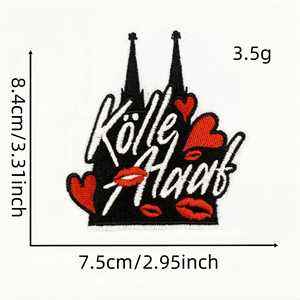 Nouvelle broderie thermocollante rouge KOLLE ALAAT, masque de carnaval, patch de clown pour la décoration des vêtements et des sacs à dos - Product Image 5