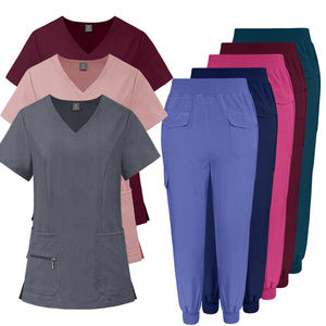 Ensemble de blouses médicales pour femmes, couleur unie douce, logo personnalisé, taille XL, pantalon droit, uniforme d'hôpital - Product Image 2