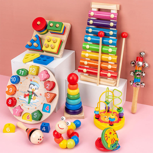 Grandes Ofertas en Juguetes de Madera Combinables, Juegos Educativos Montessori de Apilamiento de Figuras, Rompecabezas, Instrumentos Musicales, Juguetes para Niños - Product Image 2