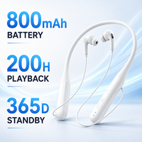Auricolari In-Ear con Fascia da Collo C01, 800mAh, 200 Ore di Riproduzione, 365 Giorni di Standby, Bluetooth 5.3 a Bassa Latenza, Riduzione del Rumore ENC, IPX3