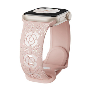 สายนาฬิกาข้อมืออัจฉริยะ Upro Ultra 49 มม. สำหรับผู้หญิง ลายดอกคามิลเลีย โรแมนติก ทำจากซิลิโคนนุ่ม ระบายอากาศได้ดี สำหรับ Apple Watch Series 10 9 8 SE - Product Image 2