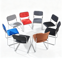 Chaise de réunion empilable à structure métallique, chaise de formation, chaise de bureau et d'ordinateur pour usage en salle de conférence - Vente en gros