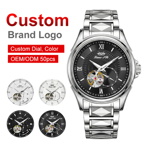 Reloj Mecánico Luminoso de Acero Inoxidable, Diseño de Moda con Tourbillon, Dos Tonos, Resistente al Agua, Automático - Product Image 1